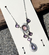 FLAVIA, NECKLACE, PURPLE GLASS - BIJOUTERIE FANTAISIE