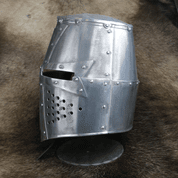 TEMPLAR KNIGHT GREAT HELMET DURALUMIN - COSTUME RENTAL - ARMS AND ARMOUR RENTAL