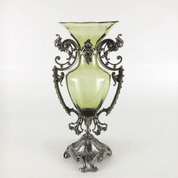 GREEN MAN, MASCARON, HISTORICAL GLASS VASE - REPLIKEN HISTORISCHER GLAS