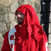 CHAPERON - MEDIEVAL HEADGEAR - RED - HATS FOR MEN