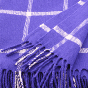 PURPLE AND WHITE WINDOWPANE THROW, FOXFORD IRELAND - COUVERTURES ET CHÂLES EN LAINE D'IRLANDE