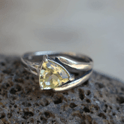 BAGUE CITRINE, BROYAGE TRILIANT, ARGENT 925 - ANNEAUX