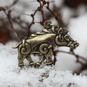 COLLACH - CELTIC BOAR PENDANT, ZINC, ANTIQUE BRASS - ALL PENDANTS, OUR PRODUCTION