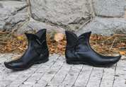 MEDIEVAL LOW SHOES - POULAINES, BLACK - GOTHIC BOOTS