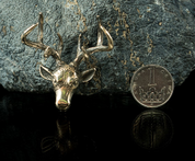 DEER HEAD, PENDANT, BRONZE - BRONZE HISTORICAL JEWELS