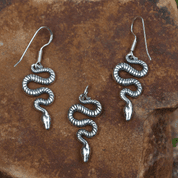 SNAKE, SILVER EARRINGS AND PENDANT - JEWELLERY SETS