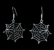 SPIDER IN A WEB, EARRINGS, SILVER - EARRINGS