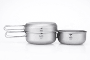 TI6053 3-PIECE TITANIUM POT AND PAN COOK SET - TITANIUM EQUIPMENT