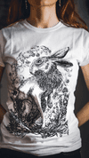 HARE, WOMEN'S T-SHIRT WHITE, DRUID COLLECTION - WOMEN'S T-SHIRTS