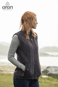 ARAN WOMEN'S COUNTRY LIFE BODY WARMER - WOOLEN SWEATERS AND VESTS