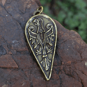 EAGLE ON ALMOND SHIELD, ZINC OLD BRASS - MIDDLE AGES, OTHER PENDANTS