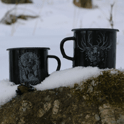 LESHY SLAVIC FOREST SPIRIT ENAMEL MUG - TASSEN, KELCHE