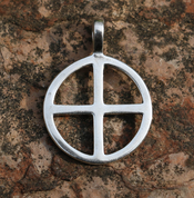 SUN SYMBOL V, SILVER PENDANT - ANHÄNGER - SCHMUCK, SILBER