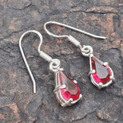 BATHORY, BOUCLES D'OREILLES EN ARGENT, VERRE, AG 925 - BOUCLES D'OREILLES - BIJOUX HISTORIQUE