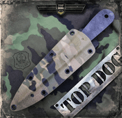 TOP DOG THROWING KNIFE + TACTICAL SHEATH MULTICAM - SHARP BLADES - COUTEAUX DE LANCER