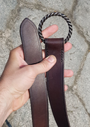 CORENTIN, LEATHER BELT WITH FORGED BUCKLE - BELTS