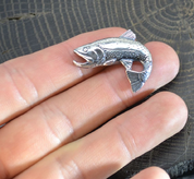 TROUT - FISH, PENDANT, STERLING SILVER - NAUTICAL SILVER JEWELRY