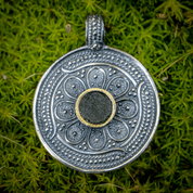 VESNA, PAGAN SILVER PENDANT WITH MOLDAVITE - ANHÄNGER - SCHMUCK, SILBER