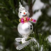 SNOWMAN, YULE DECORATION FROM BOHEMIA - WEIHNACHTSDEKORATIONEN