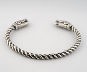 WOLFSKÖPFE, WIKINGER-ARMBAND, BURG, GOTLAND, SILBER, 43 G - ARMBÄNDER