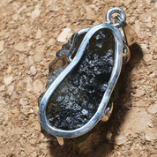 SERPENT MOLDAVITE, STERLING SILVER PENDANT - MOLDAVITES, CZECH