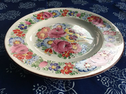 TRADITIONAL HANDPAINTED PLATE, CHODSKO - TRADITIONAL CZECH CERAMICS