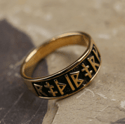 RUNIC RING FROM BRONZE - BRONZE HISTORICAL JEWELS