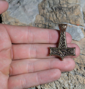 DRAGON, THOR'S HAMMER, BRONZE - VIKING PENDANTS