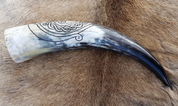 DRAGON, CARVED DRINKING HORN - DRINKING HORNS