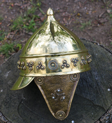 CASQUE DE FANTAISIE CELTIQUE, LAITON - ÉPOQUE ANTIQUE