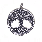 CELTIC OAK SACRED TREE OF LIFE PENDANT SILVER - PENDANTS