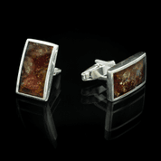 CUFFLINKS, SILVER AND AMBER - AMBER JEWELRY