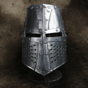 TEMPLAR KNIGHT GREAT HELMET DURALUMIN - COSTUME RENTAL - WAFFEN UND RÜSTUNGEN VERLEIH