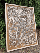 THOR WALL DECORATION, WOOD 30X40CM - WOODEN STATUES, PLAQUES, BOXES