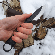 GLEN KNIFE FOR CRAFTSMEN WITH SHORT BLADE + LEATHER SHEATH - KNIVES