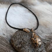 SMILODON, SABERTOOTH TIGER SKULL NECKLACE, MASSIVE JEWEL, BRONZE - METAL MUSIC JEWELS