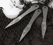 MUNINN ETCHED THROWING KNIFE - SET OF 3 - SHARP BLADES - THROWING KNIVES
