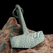 HEIMIR, THOR HAMMER, DAMASTSTAHL - WIKINGERAMULETTE