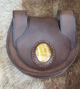 THIRD EYE, LEATHER BELT BAG, BROWN - TASCHEN