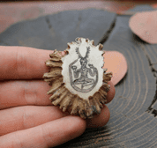 CERNUNNOS, ENGRAVED ANTLER PENDANT, SCRIMSHAW - CELTIC PENDANTS