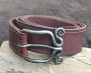 LEATHER BELT WITH SPIRAL FORGED BUCKLE - GÜRTEL