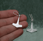 THOR'S HAMMER, SILVER EARRINGS - EARRINGS