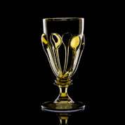 PERCHTA, BOHEMIAN MEDIEVAL GOBLETS, GREEN FOREST GLASS, SET OF 2 - REPLIKEN HISTORISCHER GLAS