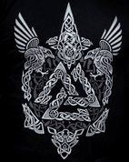 VALKNUT - VIKING MEN'S T-SHIRT B&W - PAGAN T-SHIRTS NAAV FASHION