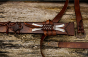 VIKING LEATHER SCABBARD,  BUCKLE FROM GOKSTAD, NORWAY - SWORD ACCESSORIES, SCABBARDS