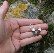 ZELDA, MOLDAVITE EARRINGS AND SILVER - MOLDAVITES, CZECH