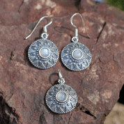 ISOLDA, RAINBOW MOONSTONE, SILVER EARRINGS - OHRRINGE