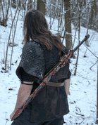 BARBARIAN TWO-HANDED SHARP FANTASY SWORD WITH SCABBARD ON THE BACK - SWORDS - FILM, FANTASY