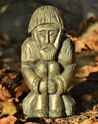 DOMOVOI, SLAVIC GUARDIAN OF YOUR HOME, STATUE, GREEN-GOLD - SLAWISCHEN STATUEN