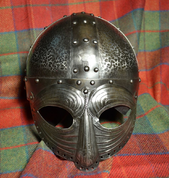 VALGARD, LUXURY DECORATED VIKING HELMET WITH THE FACE MASK - CASQUES VIKINGS ET À NASALE